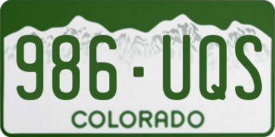 CO license plate 986UQS