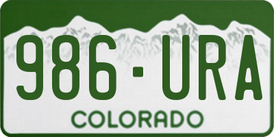 CO license plate 986URA