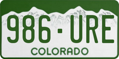 CO license plate 986URE