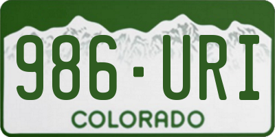 CO license plate 986URI
