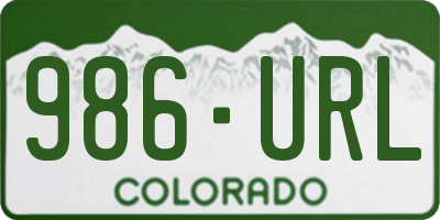 CO license plate 986URL
