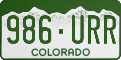 CO license plate 986URR