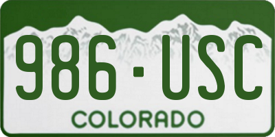 CO license plate 986USC