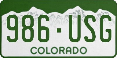 CO license plate 986USG