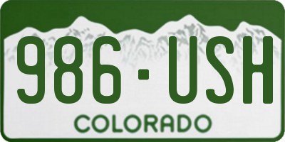 CO license plate 986USH