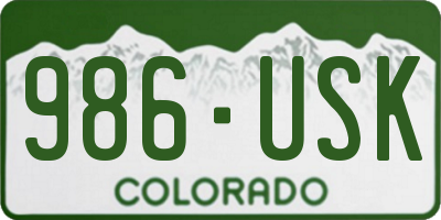 CO license plate 986USK