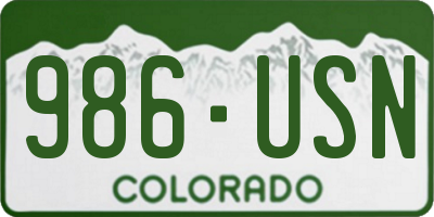 CO license plate 986USN