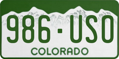 CO license plate 986USO