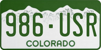 CO license plate 986USR