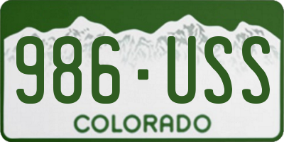 CO license plate 986USS