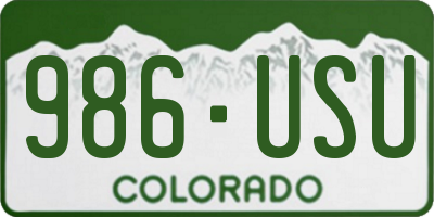 CO license plate 986USU