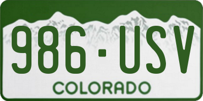 CO license plate 986USV