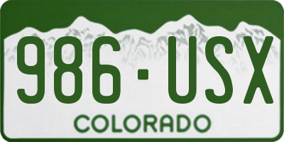 CO license plate 986USX