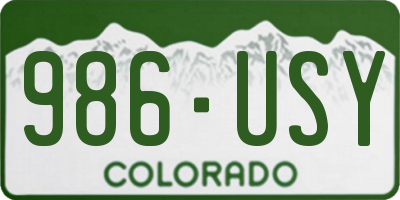 CO license plate 986USY