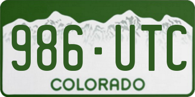 CO license plate 986UTC
