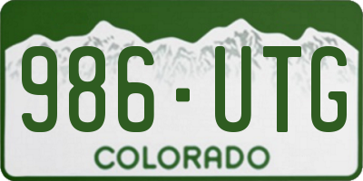 CO license plate 986UTG
