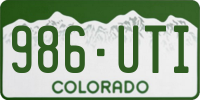 CO license plate 986UTI