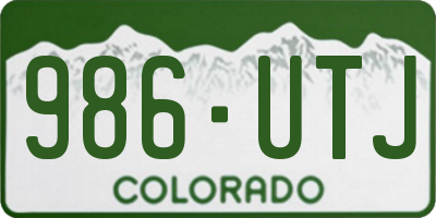CO license plate 986UTJ