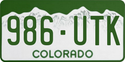 CO license plate 986UTK