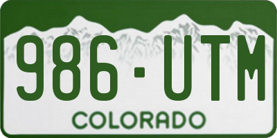 CO license plate 986UTM