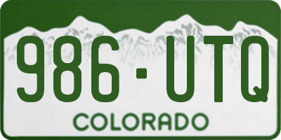 CO license plate 986UTQ