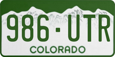 CO license plate 986UTR