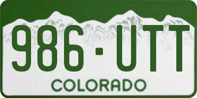 CO license plate 986UTT