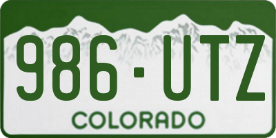 CO license plate 986UTZ
