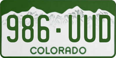 CO license plate 986UUD