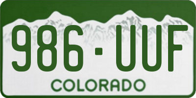 CO license plate 986UUF