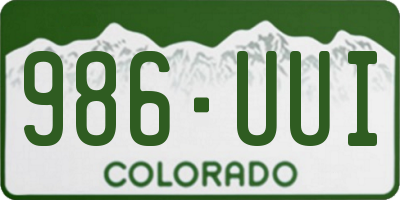 CO license plate 986UUI