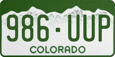 CO license plate 986UUP