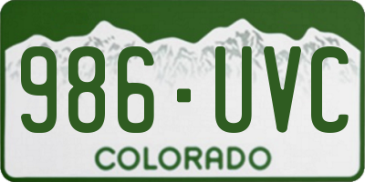 CO license plate 986UVC