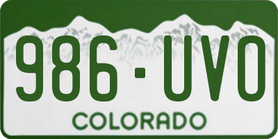 CO license plate 986UVO