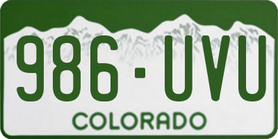 CO license plate 986UVU