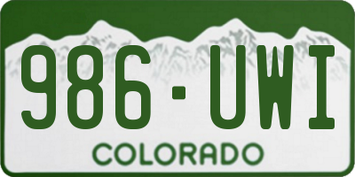 CO license plate 986UWI