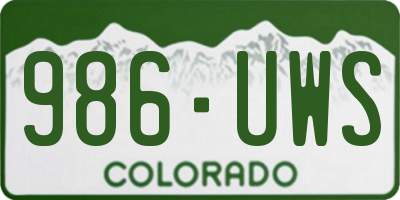 CO license plate 986UWS