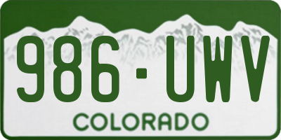 CO license plate 986UWV