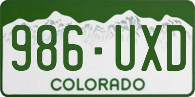 CO license plate 986UXD