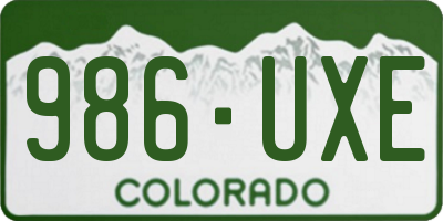 CO license plate 986UXE