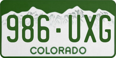 CO license plate 986UXG