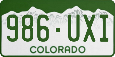 CO license plate 986UXI