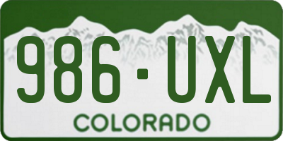 CO license plate 986UXL