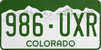 CO license plate 986UXR