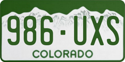 CO license plate 986UXS