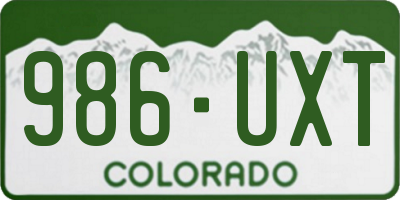 CO license plate 986UXT