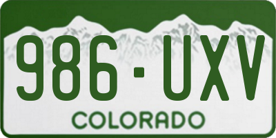 CO license plate 986UXV