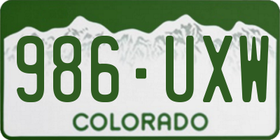 CO license plate 986UXW