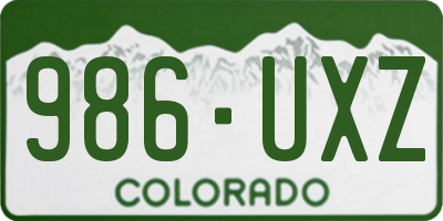 CO license plate 986UXZ
