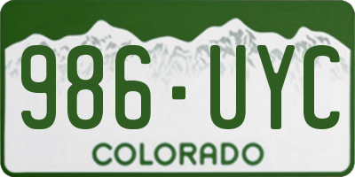 CO license plate 986UYC